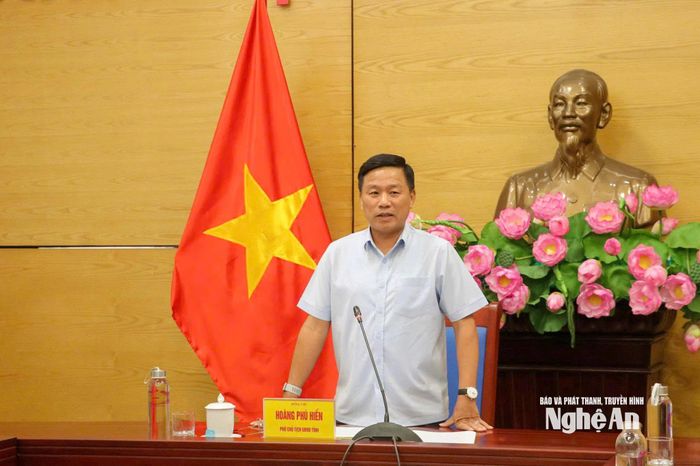 Phó Chủ tịch UBND tỉnh Hoàng Phú Hiền phát biểu kết luận. Ảnh: Thái Dương