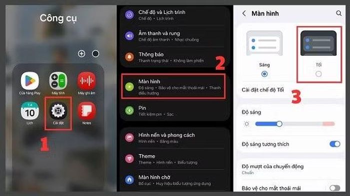 Kích hoạt chế độ tối (Dark Mode)