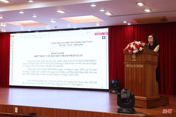 Đại diện Cục Kiểm tra văn bản và tổ chức thi hành pháp luật trao đổi một số vấn đề về hợp nhất văn bản QPPL.