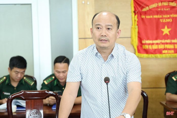 Phó Cục trưởng Cục Thủy sản và Kiểm ngư Vũ Duyên Hải phát biểu tại buổi làm việc.