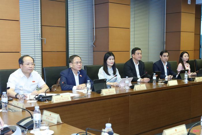 Đoàn ĐBQH tỉnh Hà Tĩnh tại phiên thảo luận.