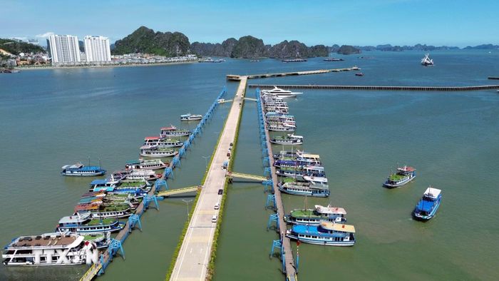 Các tàu du lịch neo đậu tại Cảng tàu khách quốc tế Hạ Long (Quảng Ninh). (Ảnh: Đức Hiếu/TTXVN)