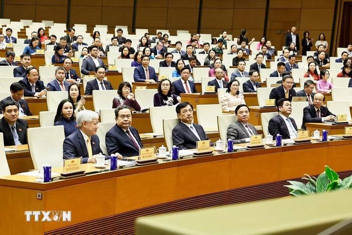 Chiều 21/8/2026, tại Hà Nội, Chủ tịch Quốc hội Trần Thanh Mẫn dự Lễ công bố Nghị quyết của Ủy ban Thường vụ Quốc hội về việc thành lập Tổ chức Nghị sỹ hữu nghị Việt Nam của Quốc hội khóa XVI. (Ảnh: Doãn Tấn/TTXVN)
