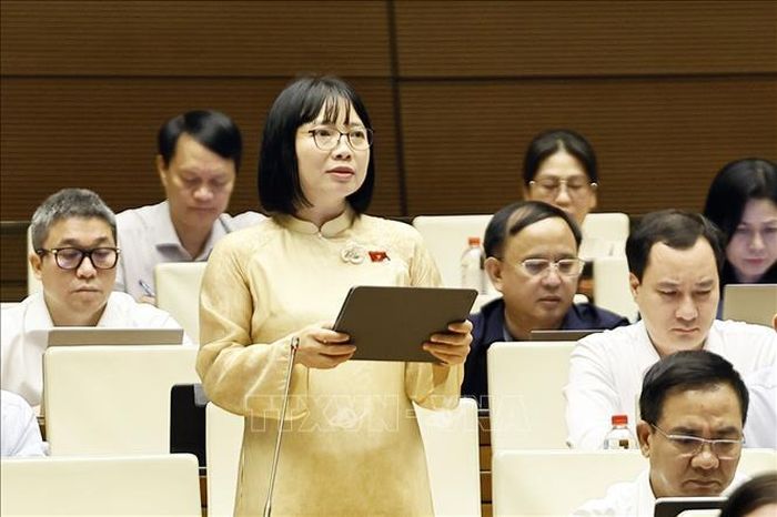 Đại biểu Quốc hội thành phố Hải Phòng Nguyễn Thị Việt Nga phát biểu.