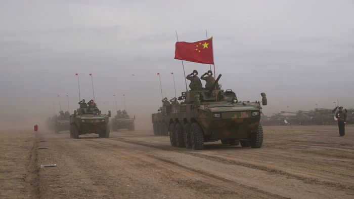 Quân đội Trung Quốc tham gia một cuộc diễn tập quân sự ở Vùng Orenburg của Nga. Ảnh: Xinhua