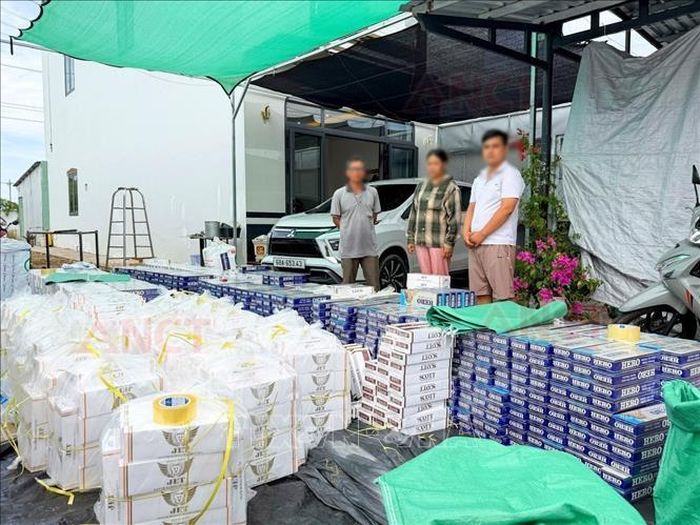 Số thuốc lá lậu được lực lượng chức năng Cần Thơ phát hiện gồm các nhãn hiệu Jet, Hero và Scott. Ảnh: TTXVN phát