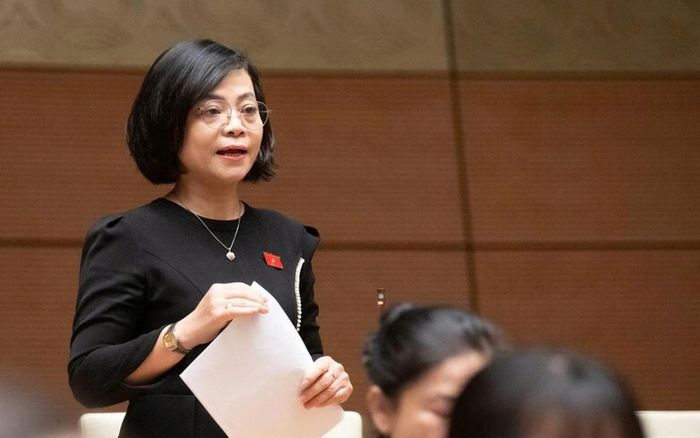 Đại biểu Quốc hội Nguyễn Thanh Cầm, Đoàn ĐQBH tỉnh Đồng Tháp, phát biểu
