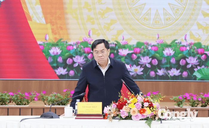 Phó Chủ tịch UBND tỉnh Lâm Đồng Võ Ngọc Hiệp phát biểu kết luận cuộc họp.