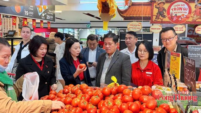 Ông Nguyễn Văn Khánh, Phó Giám đốc Sở Công Thương Lâm Đồng tham quan các sản phẩm trưng bày tại chương trình.