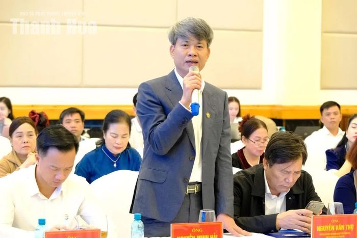 Đại diện doanh nghiệp tỉnh Thanh Hóa thảo luận tại hội nghị.
