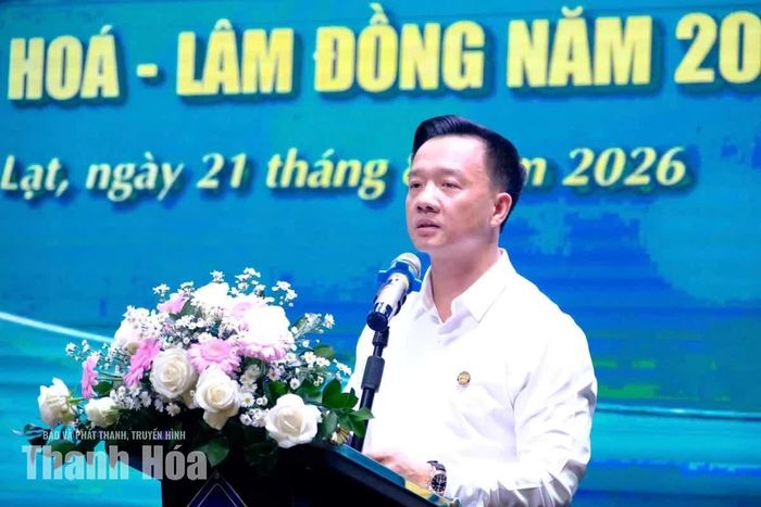 Chủ tịch Hiệp hội Doanh nghiệp tỉnh Thanh Hóa Nguyễn Xuân Hưng phát biểu khai mạc.