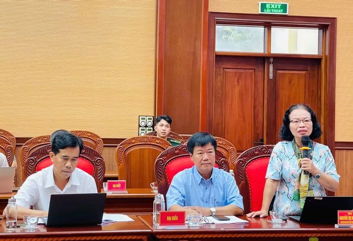  Tiến sĩ Nguyễn Thị Kim Vân - nguyên Giám đốc Bảo tàng tỉnh tham gia ý kiến. Ảnh: P.D 