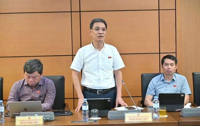  ĐB Đinh Ngọc Quý tham gia thảo luận về dự án Bộ luật Hình sự (sửa đổi). Ảnh: Đoàn ĐBQH tỉnh Gia Lai 