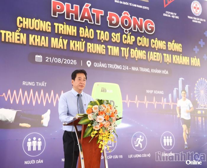 Đồng chí Nguyễn Long Biên phát biểu tại lễ phát động.