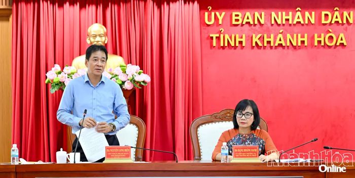 Phó Chủ tịch Thường trực UBND tỉnh Nguyễn Long Biên phát biểu tiếp thu ý kiến của đoàn kiểm tra.