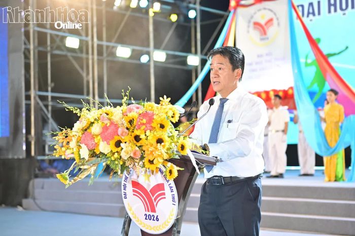 Đồng chí Nguyễn Long Biên phát biểu khai mạc đại hội.