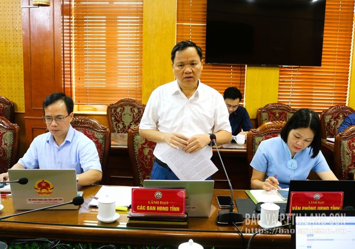 Lãnh đạo Ban Kinh tế - Ngân sách HĐND tỉnh phát biểu ý kiến tại cuộc thẩm tra