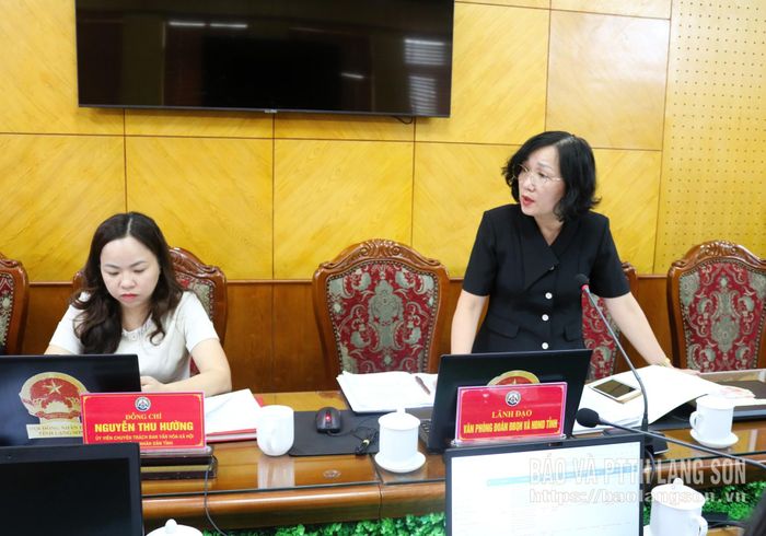 Lãnh đạo Văn phòng Đoàn đại biểu Quốc hội và HĐND tỉnh nêu nội dung cần làm rõ tại buổi thẩm tra
