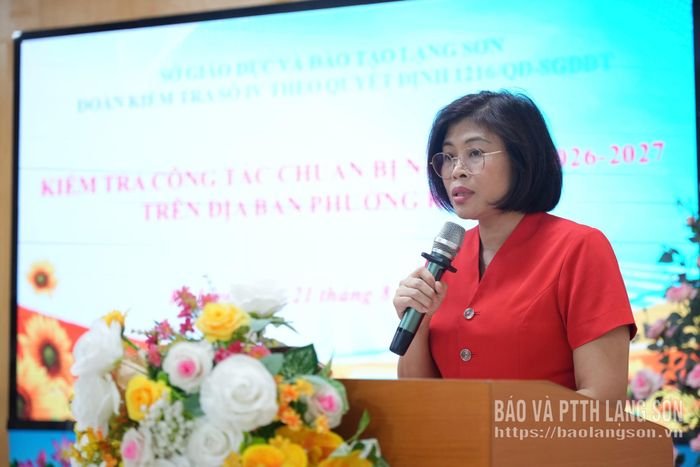 Lãnh đạo UBND phường Kỳ Lừa phát biểu tại buổi làm việc