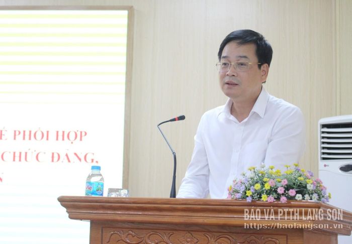 Đồng chí Vũ Hoàng Quý, Ủy viên Ban Thường vụ Tỉnh ủy, Chủ nhiệm UBKT Tỉnh ủy phát biểu kết luận hội nghị