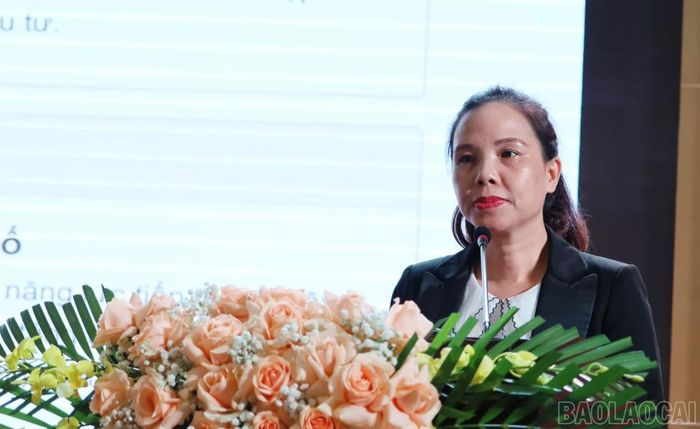 Đại diện Cục Xúc tiến thương mại (Bộ Công Thương) phát biểu tại hội nghị.
