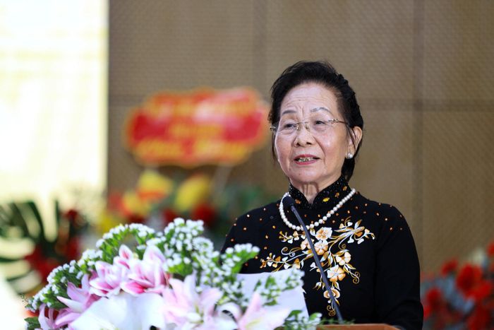 Chủ tịch Trung ương Hội Khuyến học Việt Nam Nguyễn Thị Doan phát biểu chỉ đạo tại Đại hội