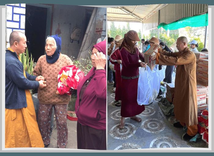 Đại đức Thích Nhuận Sanh, Trụ trì Thiền viện Bồ Đề tặng quà cho các trường hợp có hoàn cảnh khó khăn