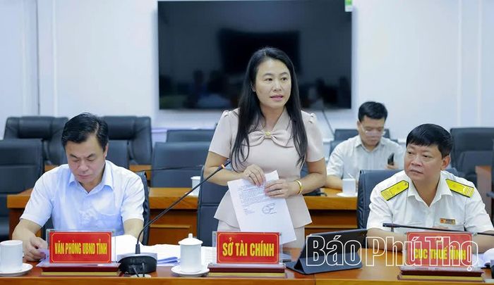Lãnh đạo Sở Tài chính phát biểu tại hội nghị.