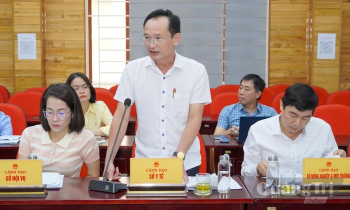 Đại diện lãnh đạo các sở, ngành phát biểu tại buổi làm việc - Ảnh: N.H