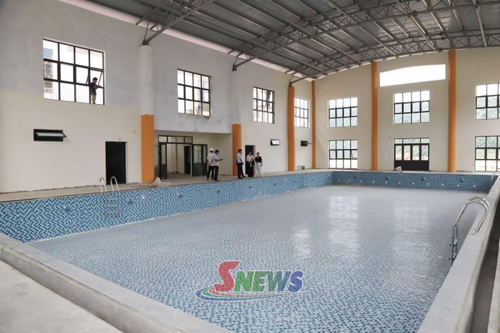Bể bơi đa năng của Trường phổ thông nội trú Tiểu học và THCS Lóng Phiêng.