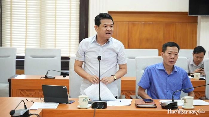 UVTV Thành ủy, Phó Chủ tịch Thường trực UBND thành phố Hoàng Hải Minh phát biểu tại cuộc họp. Ảnh: Ngọc Hiếu 