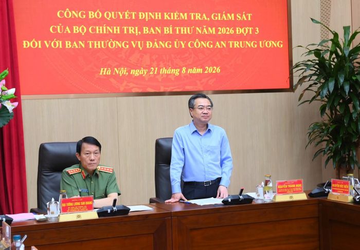 Trưởng Ban Chính sách, chiến lược Trung ương, Trưởng Đoàn kiểm tra Nguyễn Thanh Nghị phát biểu tại Hội nghị.