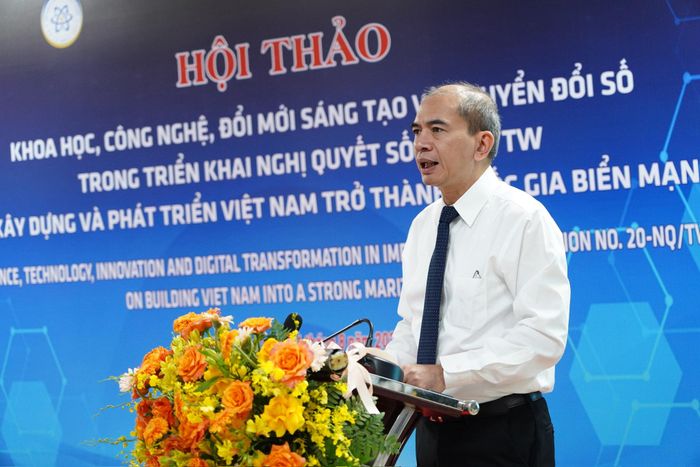 Phó Chủ tịch Viện Hàn lâm Khoa học và Công nghệ Việt Nam Trần Tuấn Anh phát biểu. Ảnh: Bộ Khoa học và Công nghệ