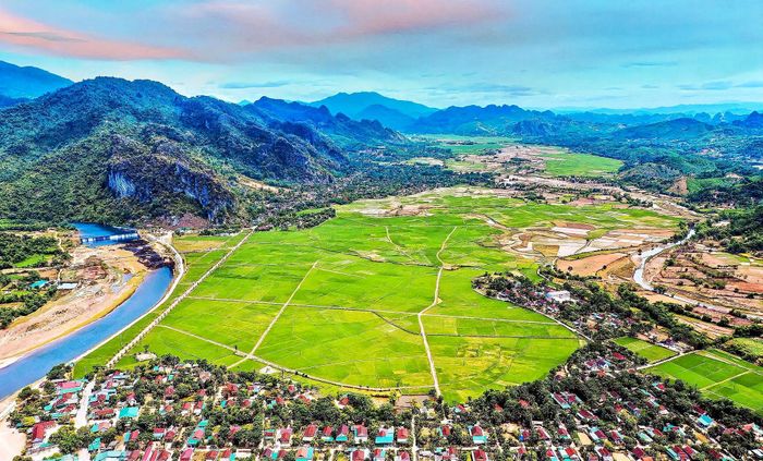 Một góc cánh đồng Môn Sơn - Phà Lài, xã Môn Sơn, tỉnh Nghệ An. Ảnh: Sách Nguyễn