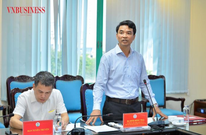Phó Chủ tịch Liên minh HTX Việt Nam Đinh Hồng Thái  chia sẻ thông tin chi tiết với các cơ quan Báo chí về Đại hội.