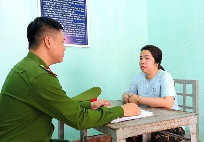 Đối tượng Trần Tiễn Như Nghi tại cơ quan Công an.