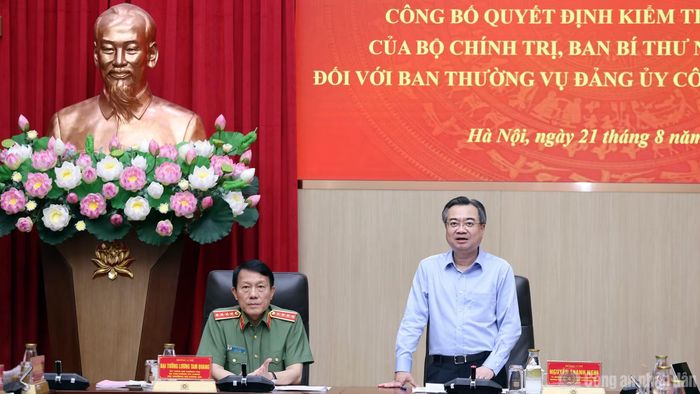Đồng chí Nguyễn Thanh Nghị bày tỏ tin tưởng, với tinh thần trách nhiệm, sự phối hợp chặt chẽ và kinh nghiệm của các đơn vị thuộc Bộ Công an, Đoàn kiểm tra sẽ hoàn thành tốt nhiệm vụ được Bộ Chính trị, Ban Bí thư giao.