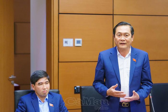 Thiếu tướng Hồ Việt Triều, Giám đốc Công an tỉnh Cà Mau, Uỷ viên Uỷ ban Quốc phòng, An ninh và Đối ngoại của Quốc hội, phát biểu tại phiên thảo luận.
