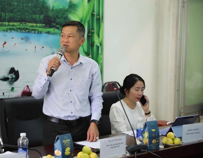 Ông Lê Ngọc Hải, Phó Chủ tịch Hiệp hội Sầu riêng Đắk Lắk, phát biểu tại buổi tọa đàm.