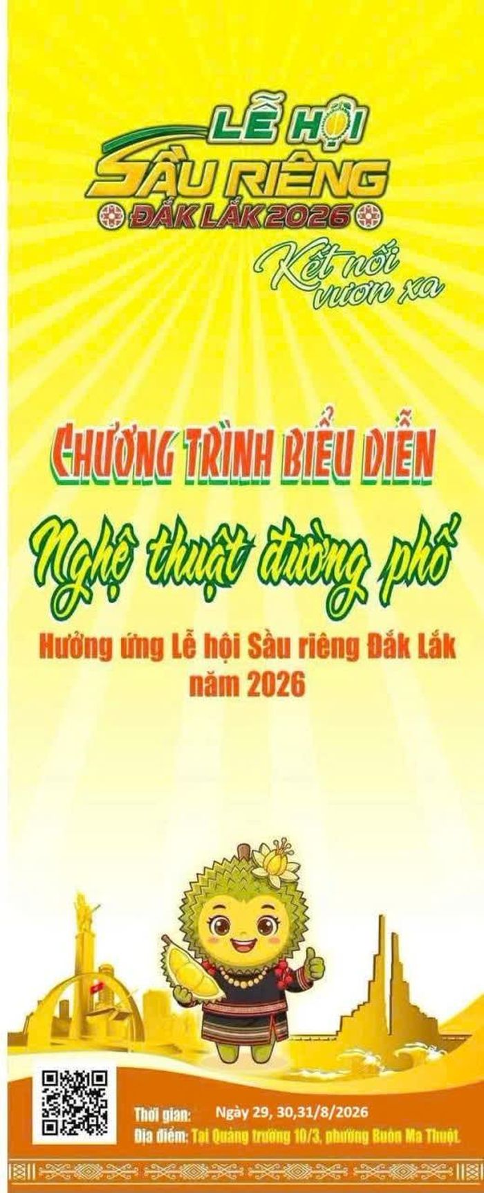  Chương trình biểu diễn nghệ thuật đường phố hưởng ứng Lễ hội Sầu riêng Đắk Lắk năm 2026 (Ảnh minh hoạ)