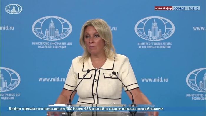 Người phát ngôn Bộ Ngoại giao Nga Maria Zakharova phát biểu trong cuộc họp báo thường kỳ ngày 20-8. Ảnh: Reuters