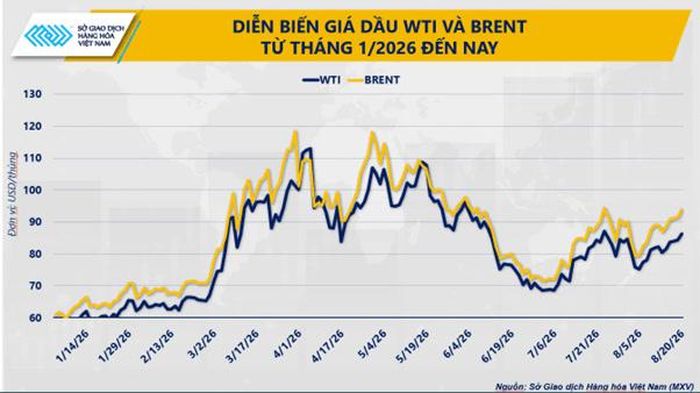 Diễn biến giá dầu từ tháng 1 đến nay. Nguồn: MXV