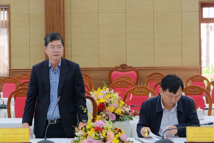 Phó chủ tịch UBND tỉnh Lâm Đồng Nguyễn Hồng Hải phát biểu kết luận buổi làm việc. Ảnh: Báo Lâm Đồng.