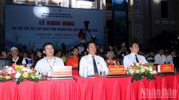 Các đại biểu tham dự Đại hội Thể dục thể thao tỉnh Khánh Hòa lần thứ I năm 2026. (Ảnh: VŨ TÂN)