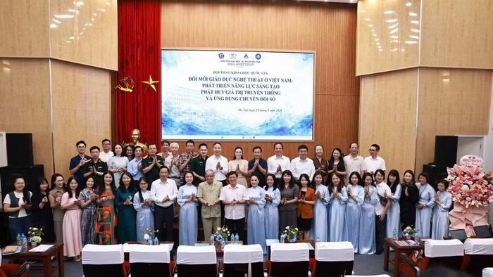 Hội thảo là một trong những sự kiện ý nghĩa kỷ niệm 25 năm thành lập Khoa Nghệ thuật, Trường đại học Sư phạm Hà Nội. (Ảnh: BTC)