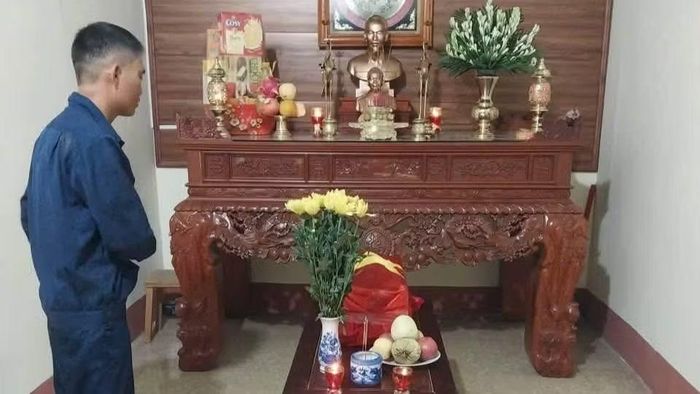 Hiện hài cốt đang được thờ cúng, bảo quản tại Nhà linh Nghĩa trang Liệt sĩ xã Krông Ana. (Ảnh: QUỐC KHÁNH)