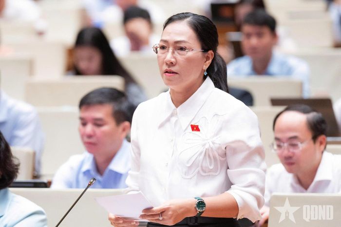 Đại biểu Quốc hội Nguyễn Thị Yến Nhi phát biểu. 