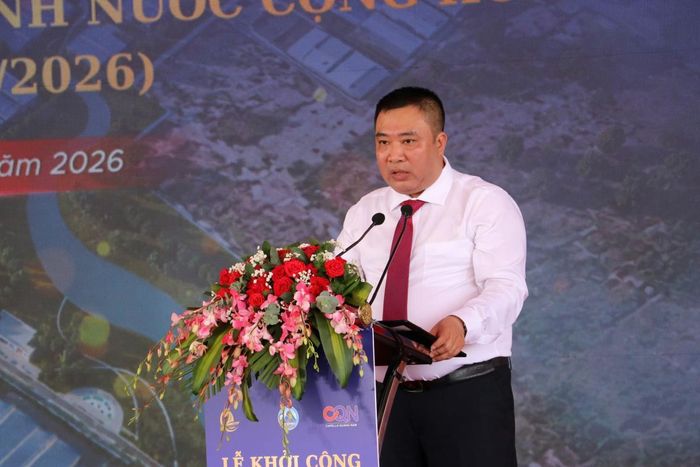 Lãnh đạo chủ đầu tư phát biểu tại lễ khởi công.