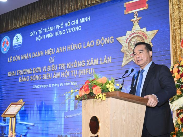 Chủ tịch UBND TPHCM Nguyễn Văn Được phát biểu tại buổi lễ (Ảnh: VIỆT DŨNG)
