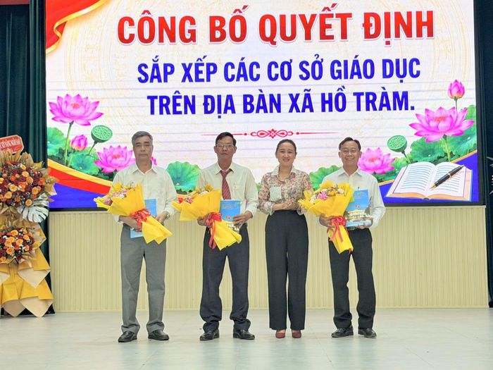  Xã Hồ Tràm giảm 5 đầu mối trường học sau sắp xếp. 